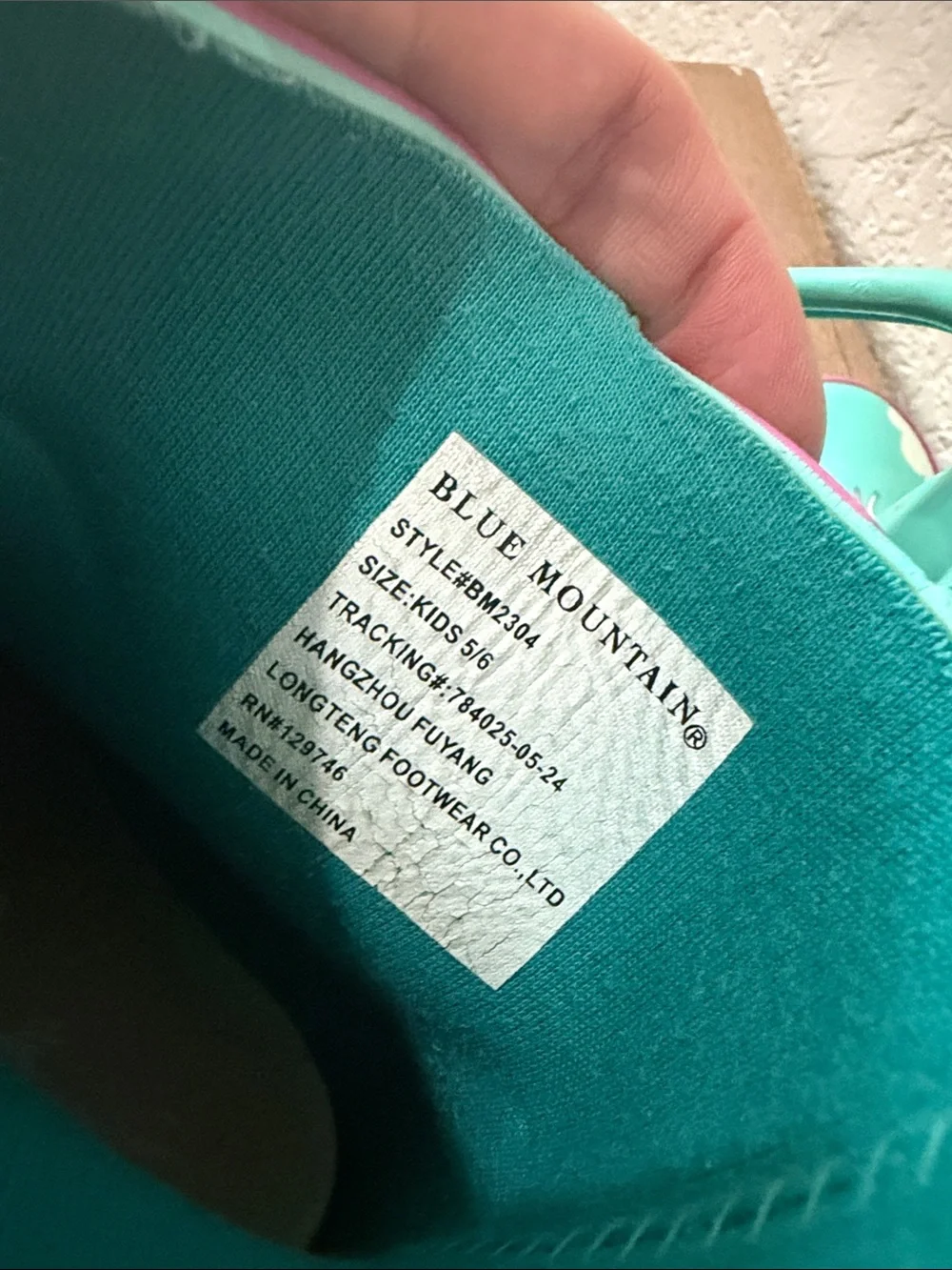 Blue mountain Kids Teal Unicorn Rain Boots with Pink Trim